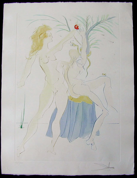 Salvador Dali - Our Historical Heritage - Adam and Eve
drypoint etching