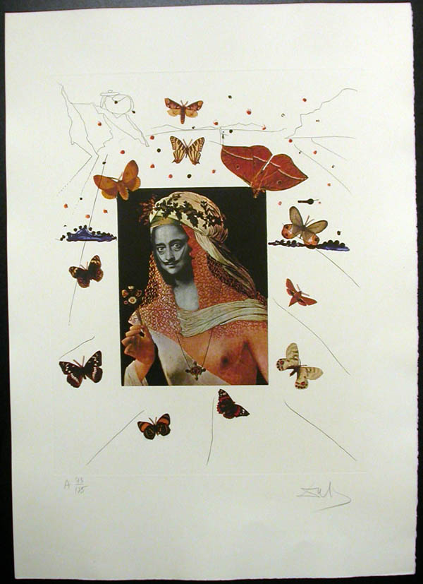 Salvador Dali - Memories of Surrealism - Surrealist Portrait of Dali Surrounded by Butterflies