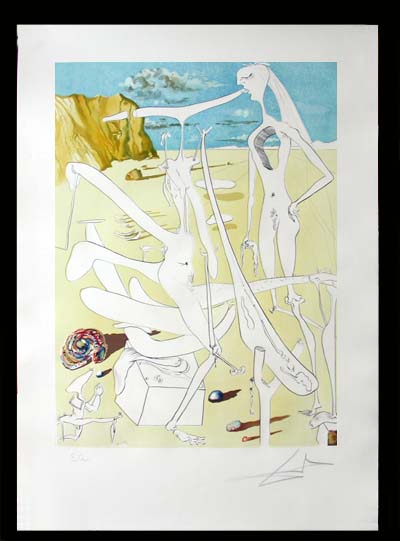 Salvador Dali - La Conquete du Cosmos I & II - Infraterrestrails adored byDali at the age of sixlithograph