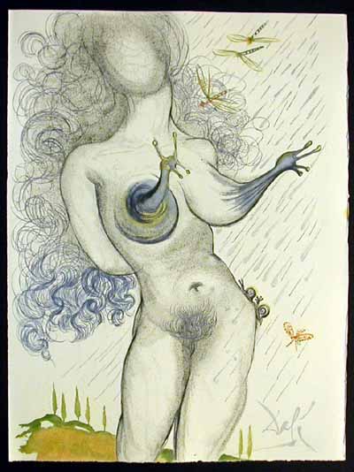 Salvador Dali - Dali Illustre Casanova - Nude with Snail Breasts