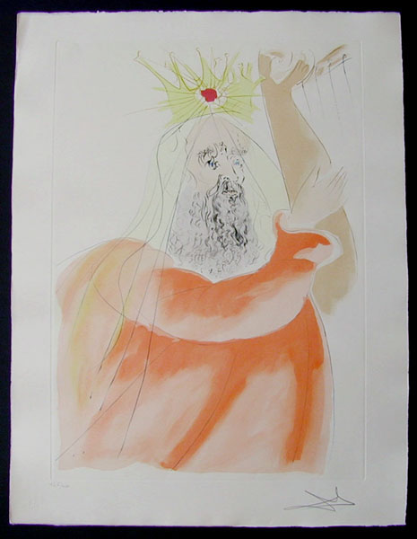 Salvador Dali - Our Historical Heritage - King David drypoint etching