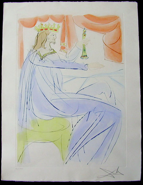 Salvador Dali - Our Historical Heritage - King Solomon drypoint etching