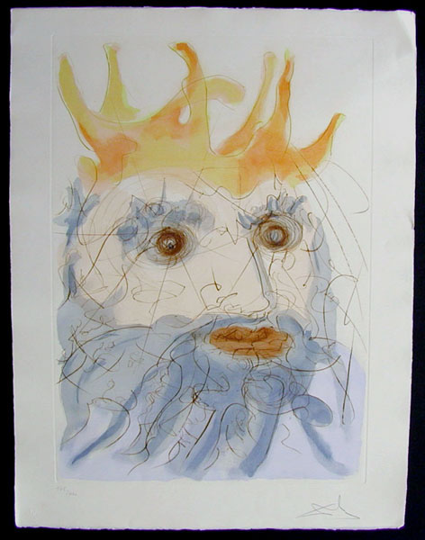 Salvador Dali - Our Historical Heritage - King Saul drypoint etching