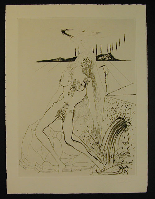 Salvador Dali - Secret Poems by Guillaume Apollinaire - Nude at the Fountain