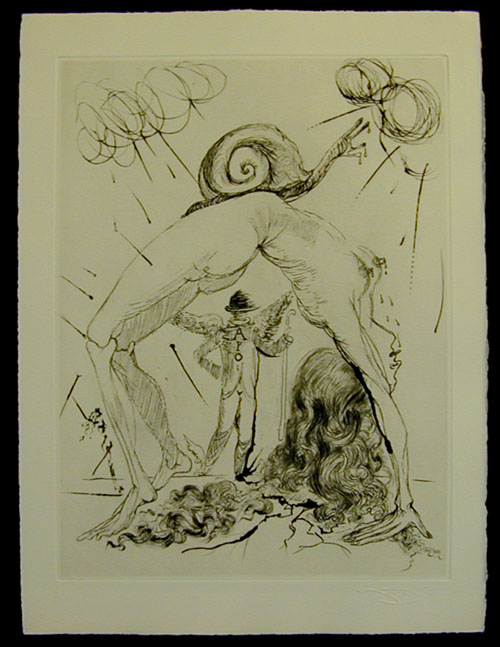 Salvador Dali - Secret Poems by Guillaume Apollinaire - Nude with Snail