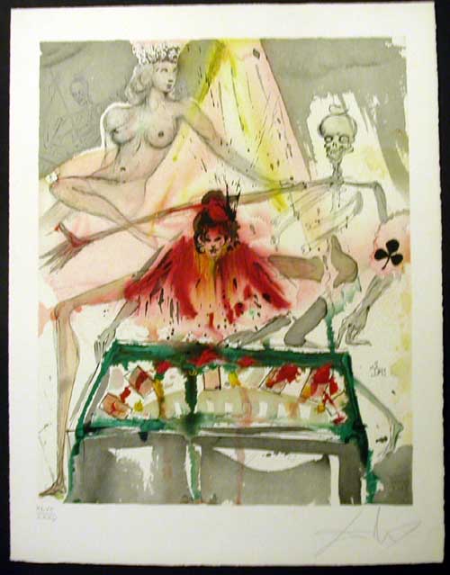 Salvador Dali - Carmen - The Cards Spell Death to Carmen