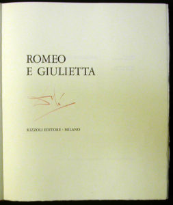 Salvador Dali - Romeo and Juliet - Title Page w/signature