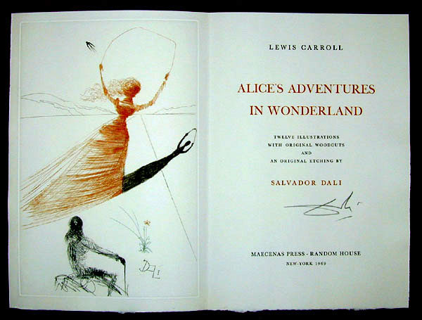 Salvador Dali - Alice in Wonderland - Etching and Signed Title Page