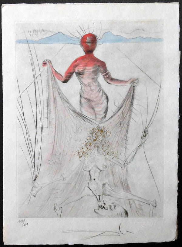 Salvador Dali - La Venus aux Fourrures - La Femme Tenant un Voile(The Woman Holding a Veil)