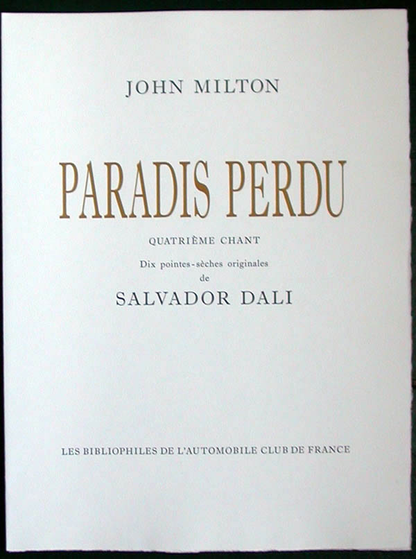 Salvador Dali - Paradise Lost - Title Page
