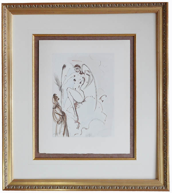 Salvador Dali - Divine Comedy Framing - floated, French lines, fillet w/gold gilded frame