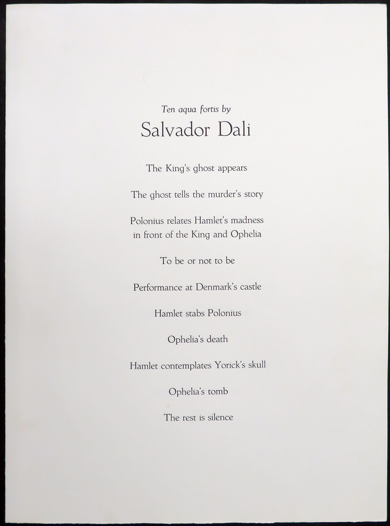 Salvador Dali Hamlet - Titles of Artwork